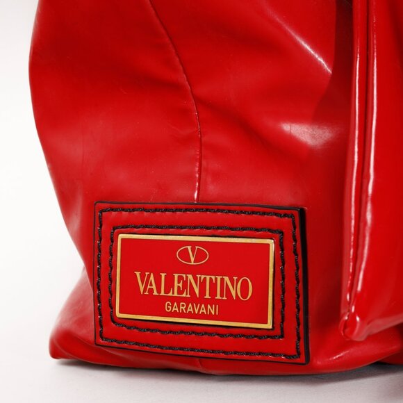 Valentino Red Patent Leather Lacca Bow Tote Shoulder Bag - Picture 6 of 12